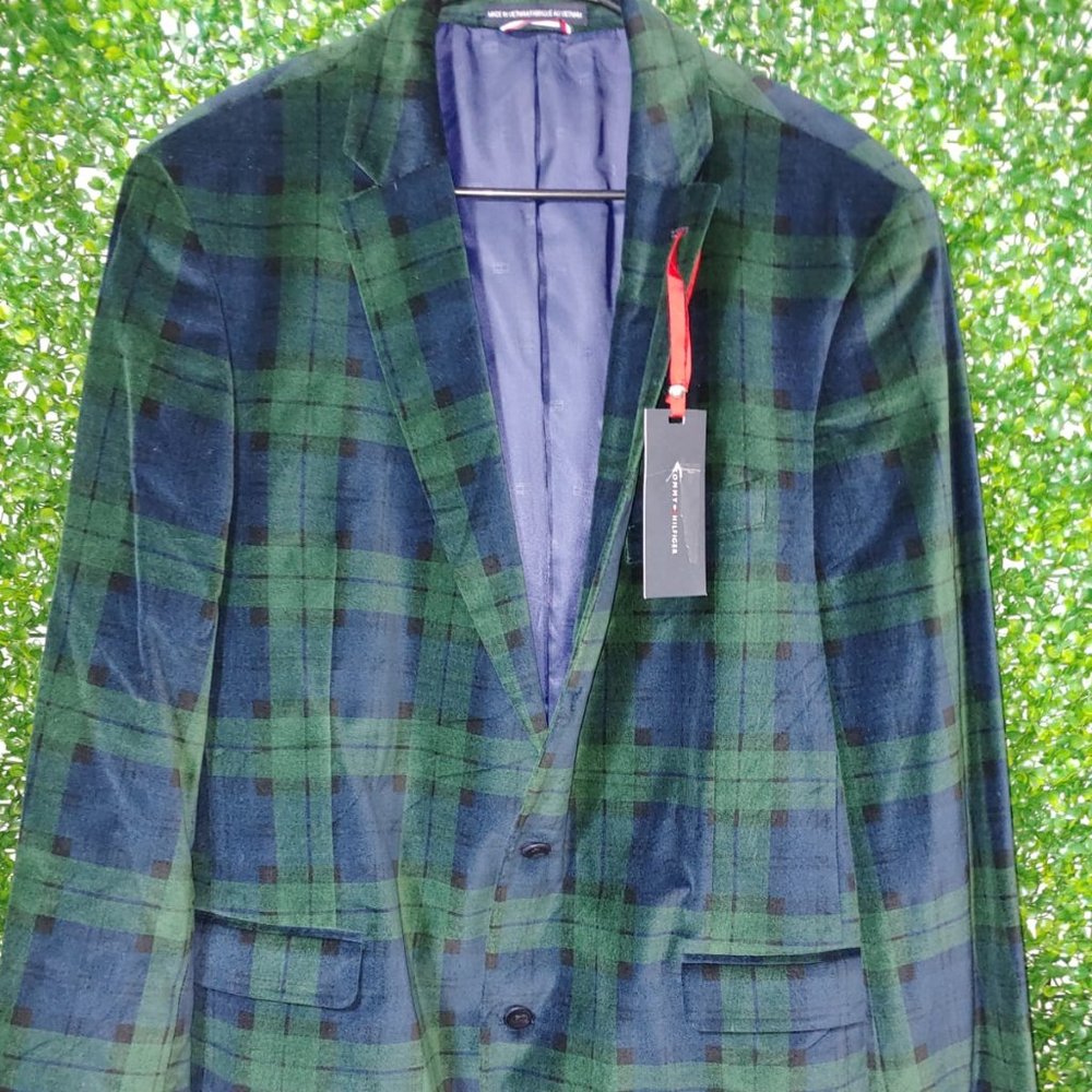 Tommy Hilfiger Mens Sport Coat Green Size 48L